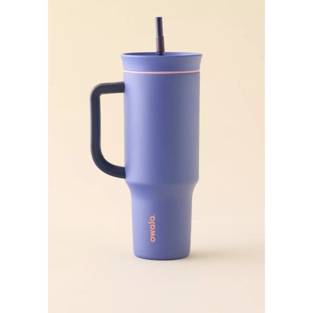 Owala Stainless Steel Insulated Straw Cup 40 oz Tumbler Blue Jay Purple Pink NEW - Picture 8 of 10